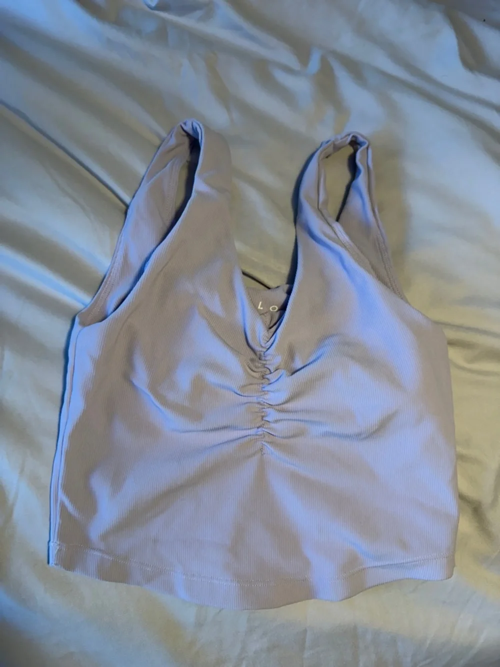 WILO Lavender Ribbed Crop Sports Bra - Light Support